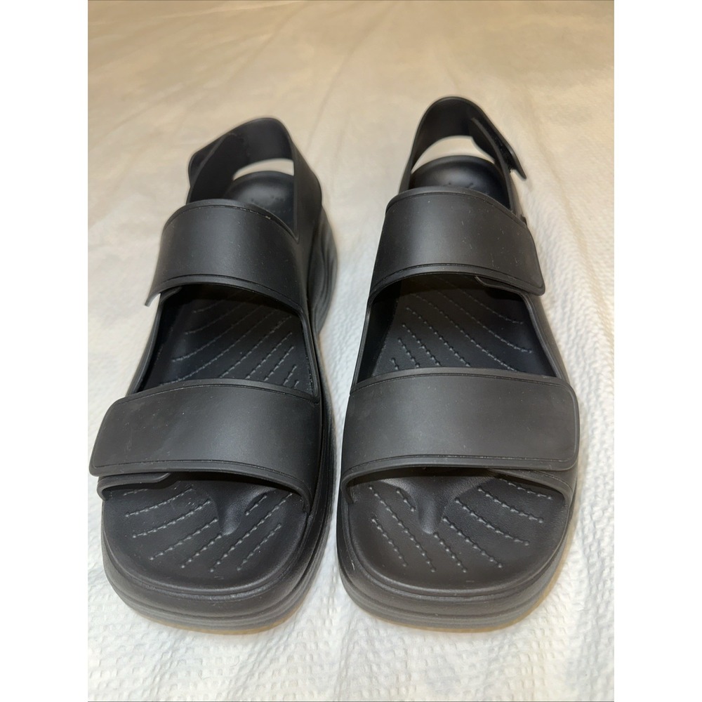Crocs Skyline Black Platform Sandal Sz 9 - Picture 2 of 5